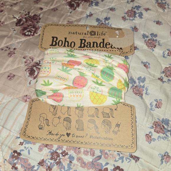 Natural Life Boho Bandeau Tropical Fruit Pattern - Picture 2 of 4